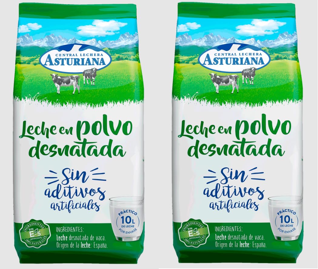 Central Lechera Asturiana Leche en Polvo Desnatada 1 kg Pack 2 Unidades