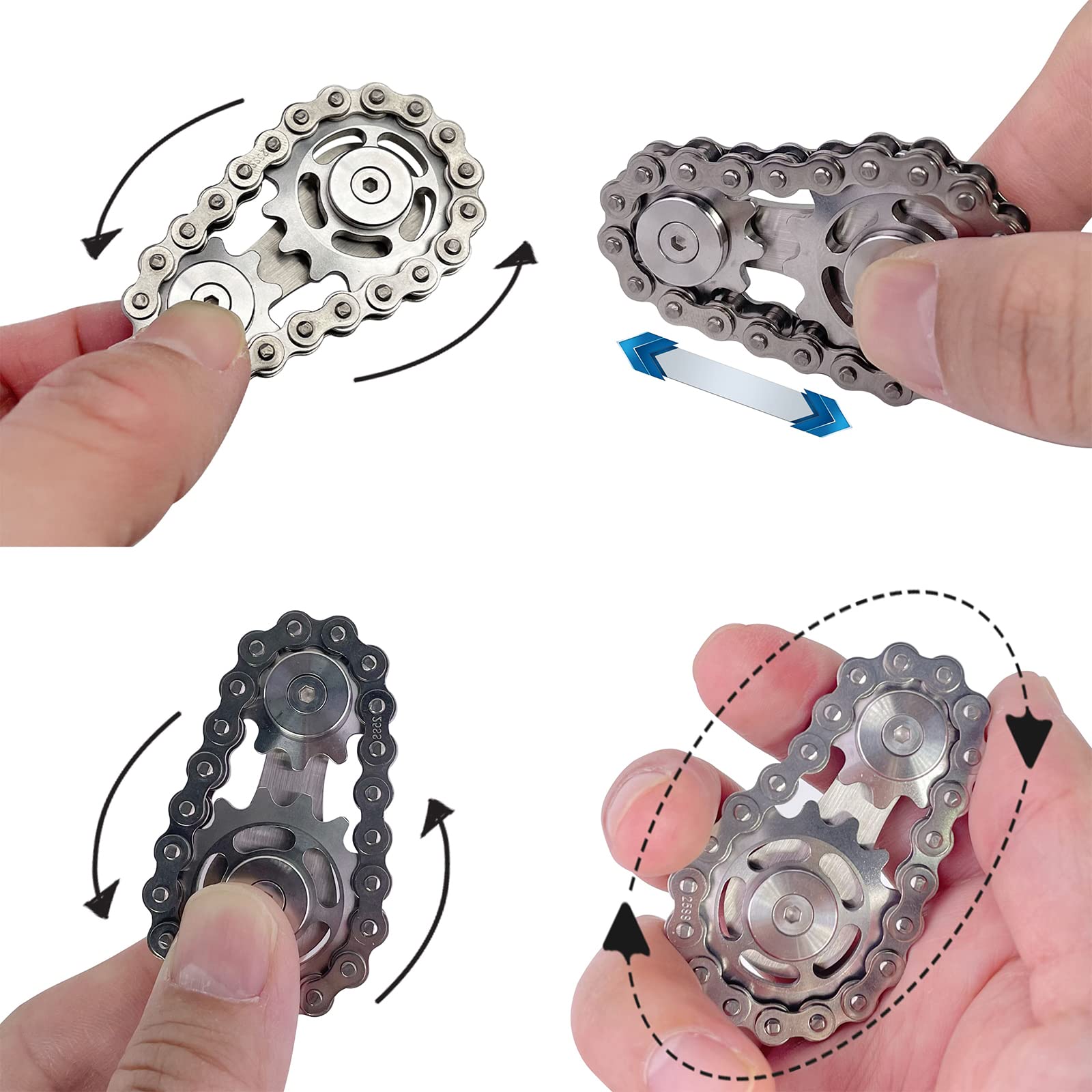 Metal Chain Fidget Toy Micro S Stainless Steel Fidget Spinner ...