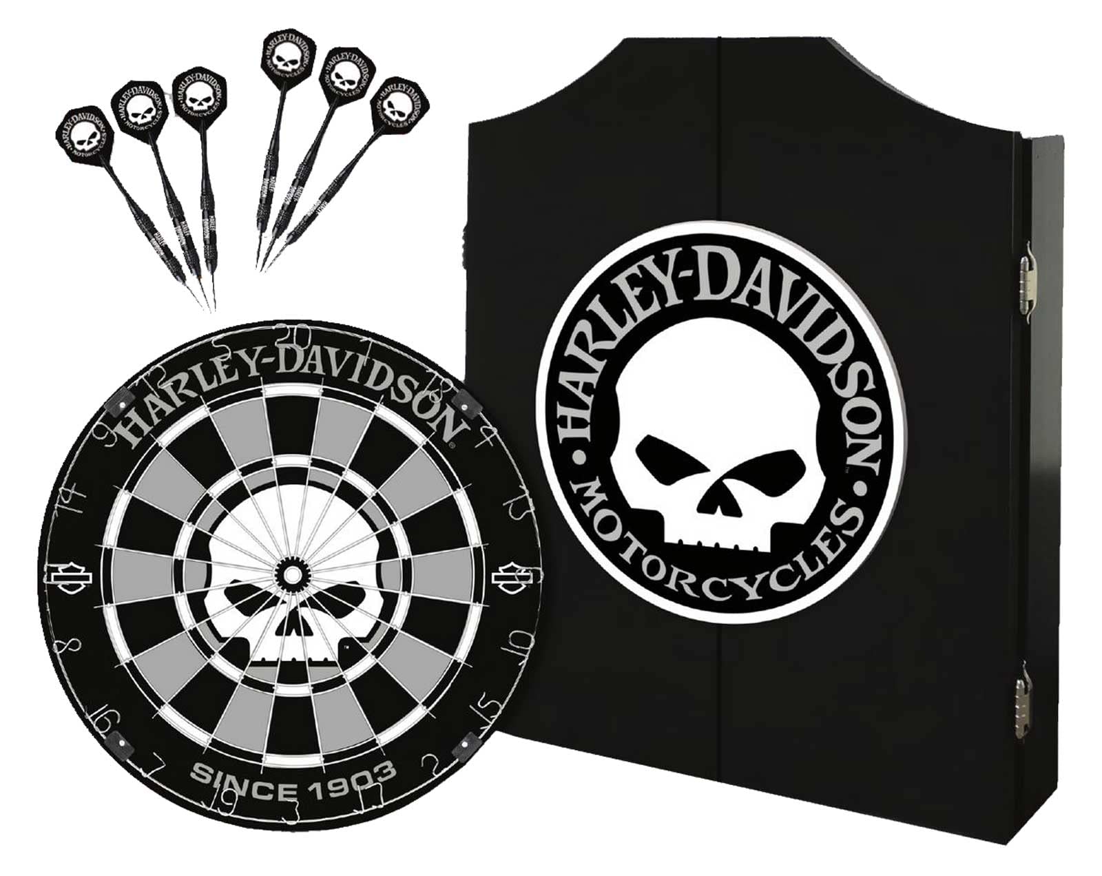 Buy HarleyDavidson Willie G Skull Logo Dart Board Kit Black
