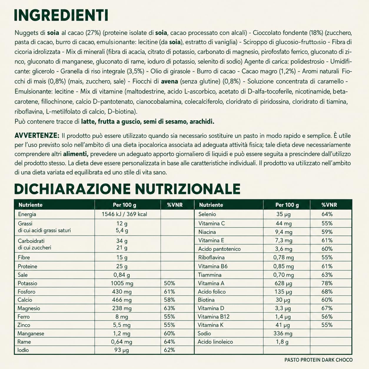Enervit, Enerzona Pasto Dark Choco, Barretta Sostitutiva Pasto, Box da 25 | Barrette Proteiche, Gusto Cioccolato Fondente, Ricche di Proteine e Fibre, Vitamine e Minerali, Ideali per il Controllo Peso
