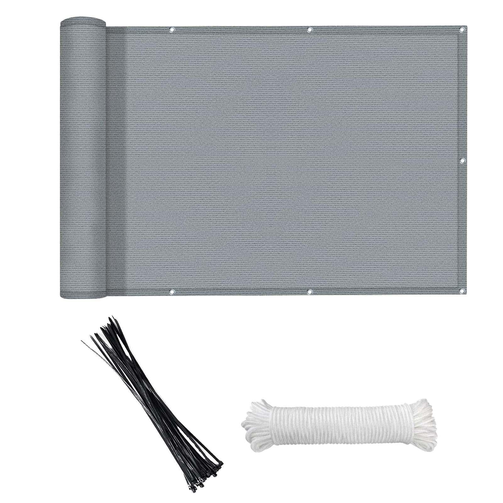 Schermo per la Privacy Leggero e Resistente al Vento per balconi Che garantisce Comfort e Privacy negli Ambienti Esterni. Copertura per Schermo per balconi, Grigio, 3x0.9 m