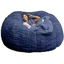 6' Bean Bag Chair Jacket, Giant Sky Bean Bag Sheath, Double Stitched Reinforced Soft Velvet, Multiple Colors