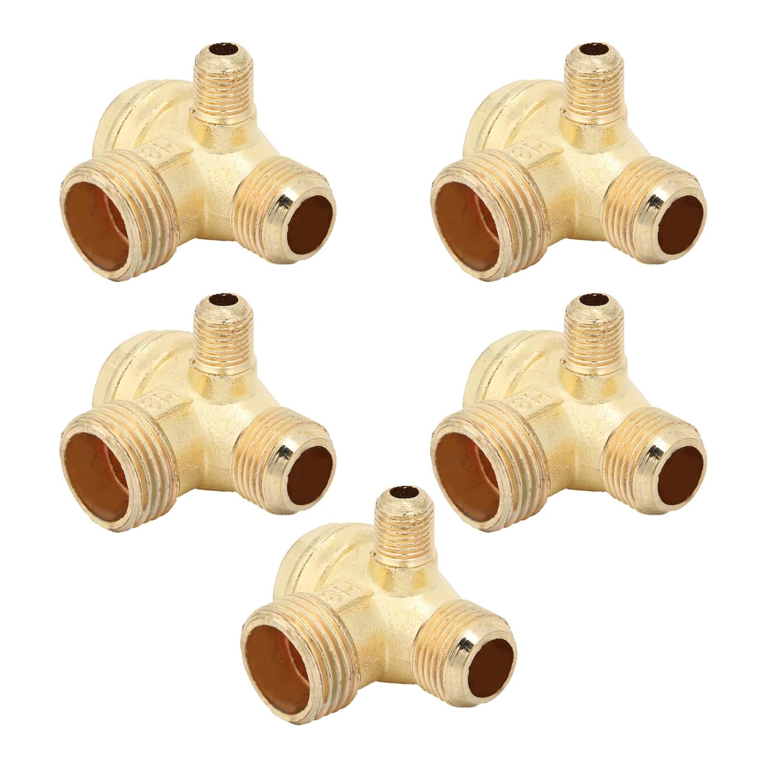 5Pcs Air Compressor Check Valve, 1Way Zinc Alloy Male Threaded Tube Connector Tool, Compressor