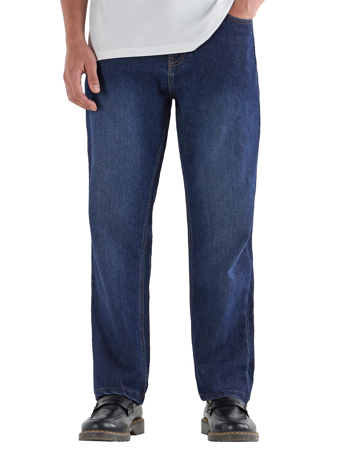 Bewakoof Men's Slim Straight Fit Jeans in neutral