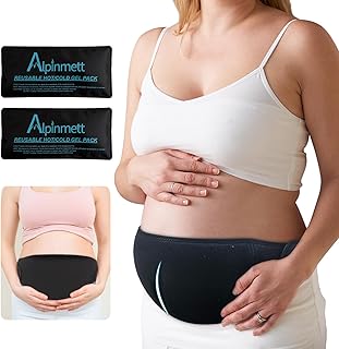 C-Section Hot & Cold Therapy Belly Binder with 2 Reusable Gel Ice Packs for Post-Op, Kicks Protection, Postpartum Care Must Have After Birth Brace, Abdominal Binder