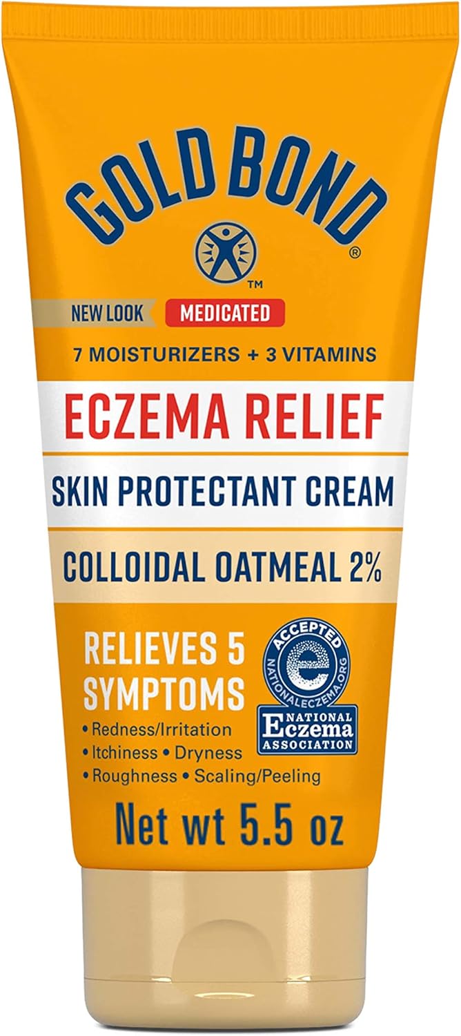 (Bidding on 3)Gold Bond Medicated Eczema Relief Skin Protectant Cream, 5.5 oz., with 2% Colloidal Oatmeal 5.5 Ounce (Pack of 1)