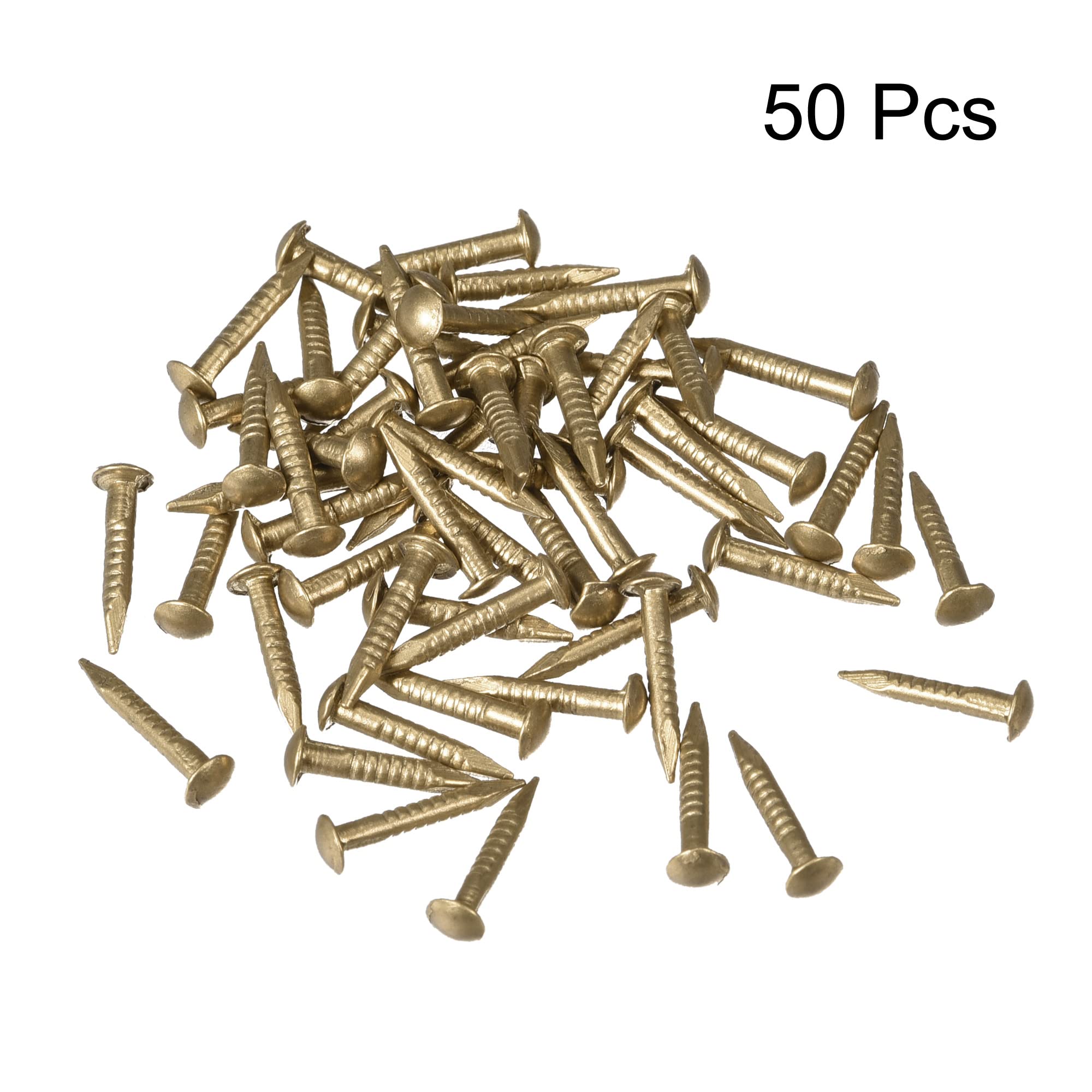 QUARKZMAN Chiodini in Ottone Piccoli 1.2x8mm per Decorazioni Fai da Te Immagini Decorative Scatole in Legno Accessori per la Casa 50pz