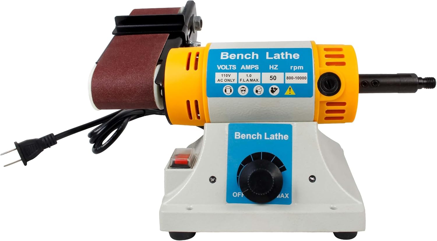 RATTMMOTOR MC-0850 Desktop Multi-Function Bench Grinder Table Saw 850W Polisher Machine 800-11000RPM 2 x14 Inch Belt Sander (B Type 110V)