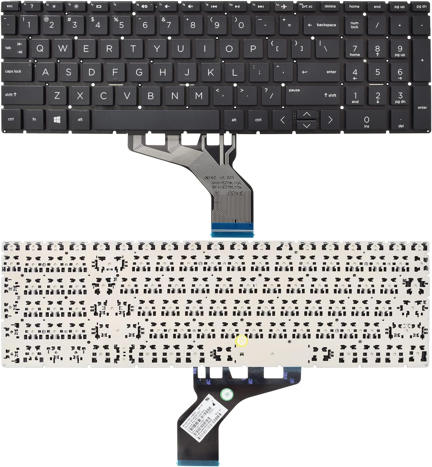 Replacement Keyboard Compatible with HP 250 G7 255 G7 15-DA 15-DB 15-DK 15-DR 15-DW 15-DU 15S-DU 15-DY 15s-DY 15s-EQ 15-EF 15s-FQ 15-GW 17-CA.Home 17-by Black US Layout
