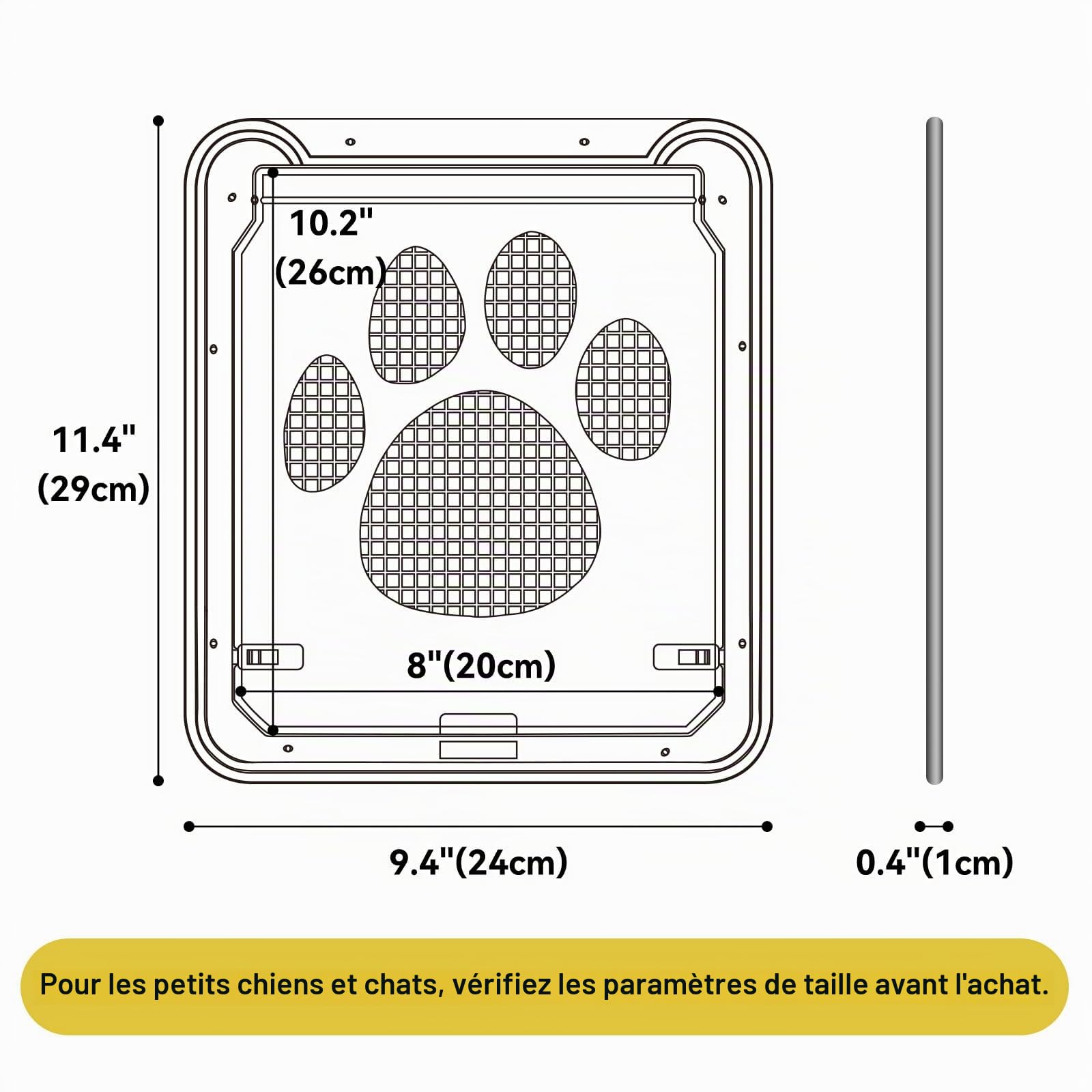 Clapet pour Porte moustiquaire - Moustiquaire pour Chat - avec Fermeture magnétique - Installation Facile - pour Chat et Chien (29 cm x 24 cm)