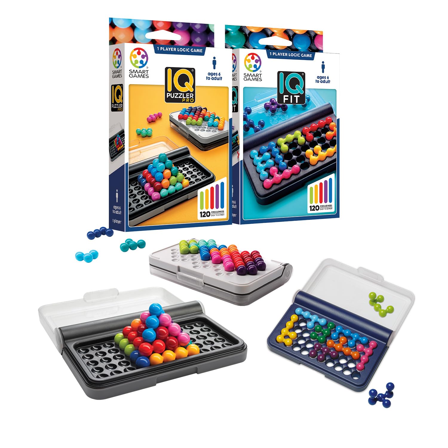 Ludilo Smart Games - Iq Puzzler Pro + Iq Fit | Dorosłe Puzzle I Puzzle Dzieci | Gry Planszowe Dla Dzieci 6 Lat | Gry Edukacyjne 6 Lat | Prezent dla dzieci 6 lat