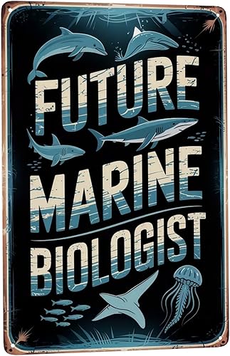 Future Marine Biologist Signage Poster Wall Plaque 8X12 Inches Coastal Room Decor For Home,Bedroom,Bathroom,Garden,Office,Classroom,And More