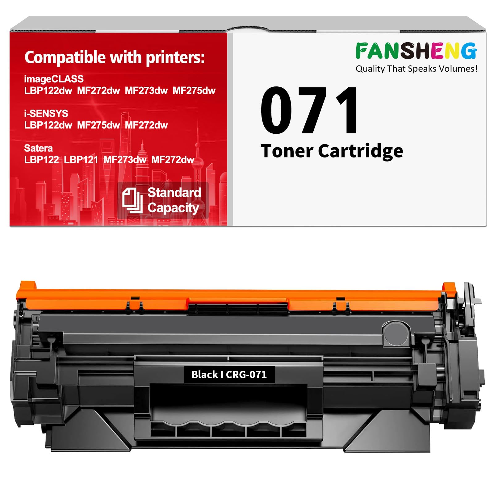 High-Capacity 071 Toner Cartridge (1200 Pages) - Replacement for Canon 071/071H - Compatible with imageCLASS LBP121/LBP122/LBP122dw & MF270/MF272/MF273/MF275 Series Printers