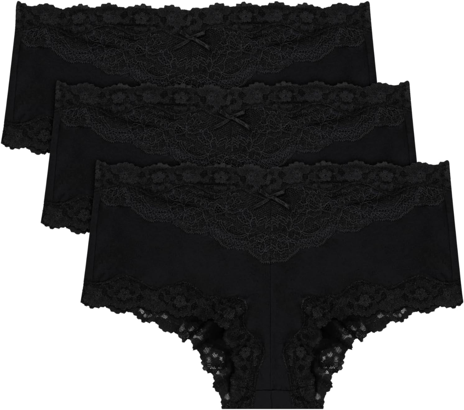 Maidenform Women's Underwear Hipster Pack, 3-Pack, Low-Rise Cheeky Underwear Women Pack, Lace Hipster Panties for Women