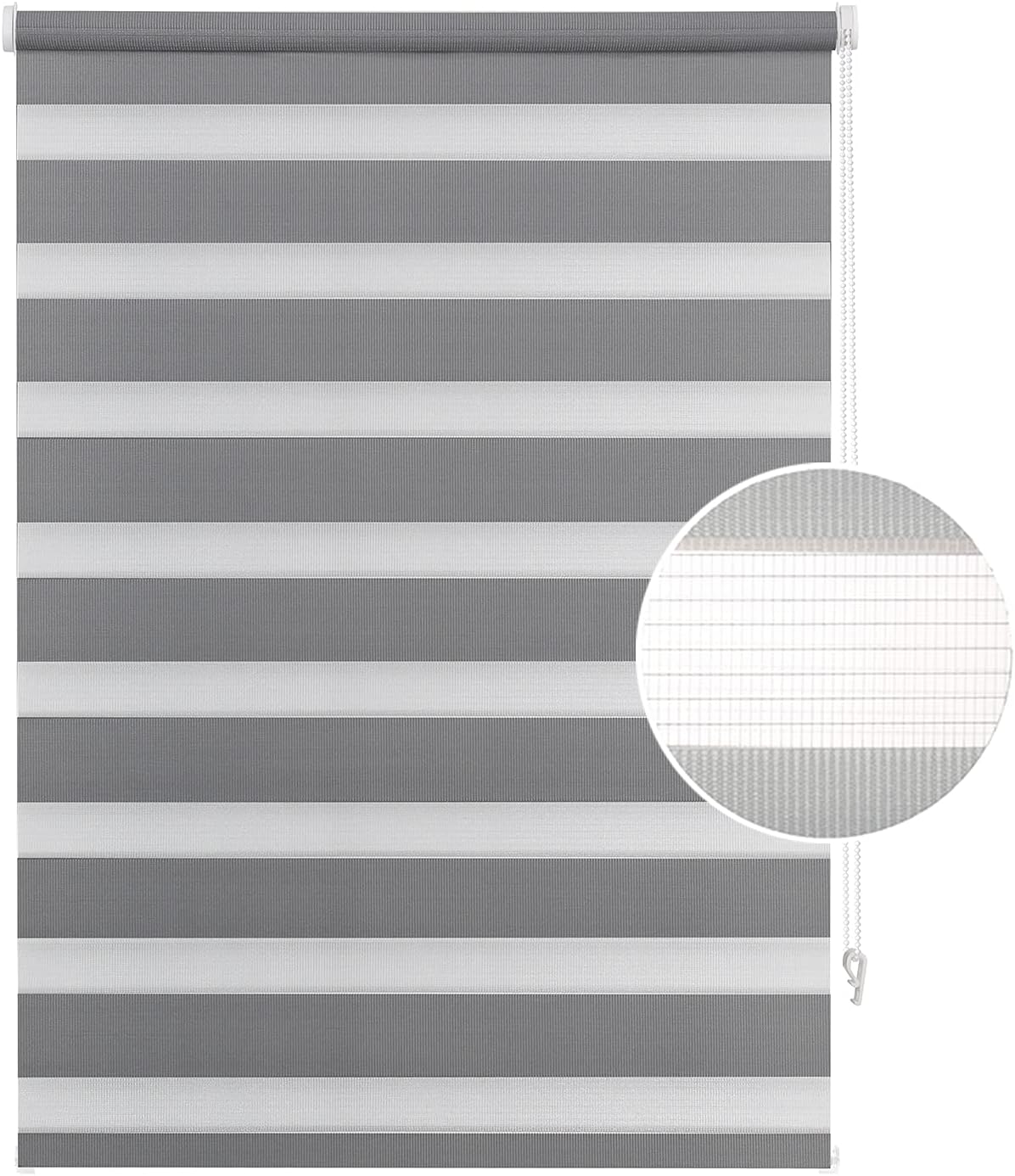 XIYE Double Roller Blind, Zebra Roller Blinds, Internal Roller Blinds, Without Drilling Roller