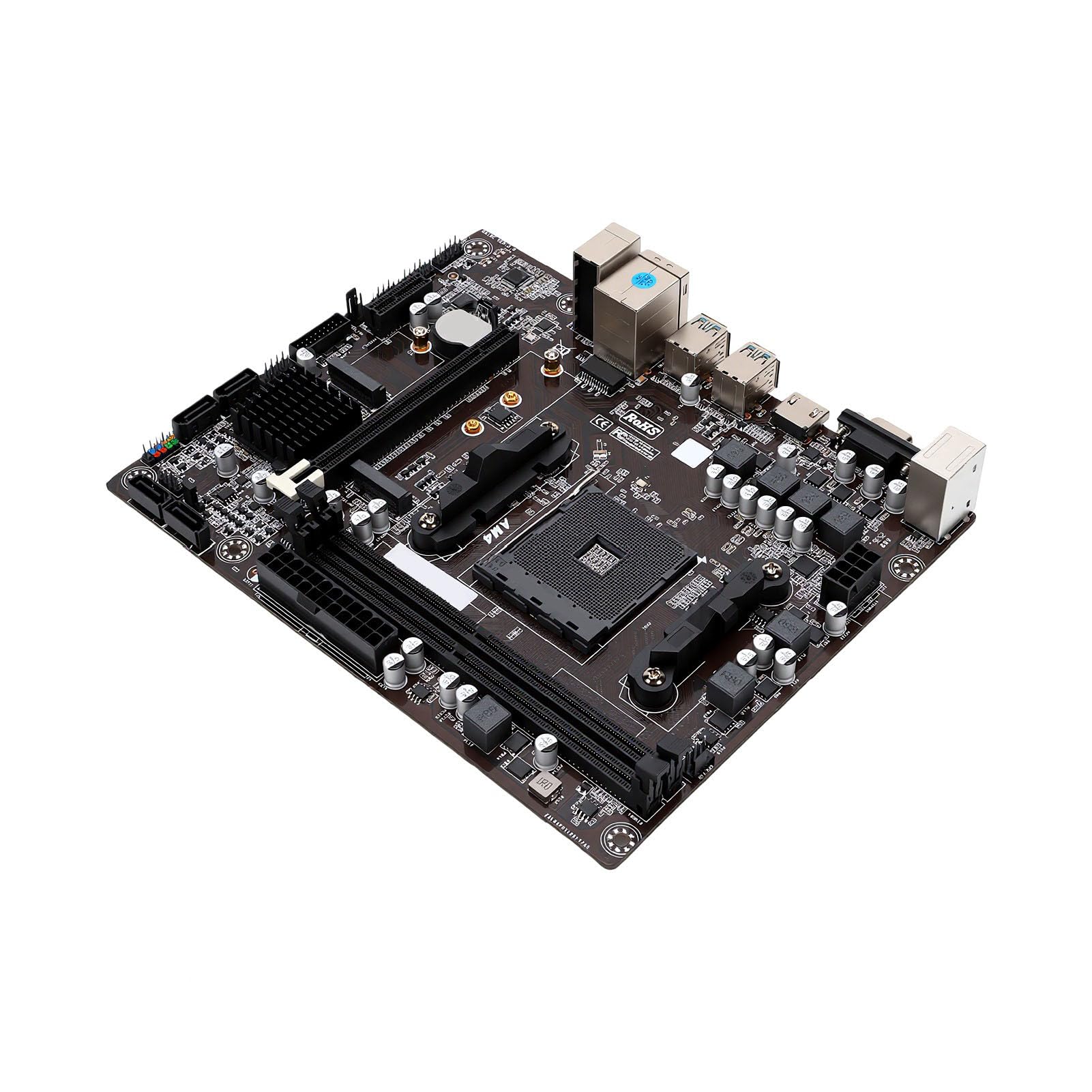 Placa Base para Juegos A320, DDR4 de 2 Canales, para Ryzen 3, 5, 7 y 9 de 1.ª, 2.ª, 3. y 4. Generación, PCI-E X16, VGA, HDMI, RJ45, USB .0, 4 USB .0, SSD M. NVMe