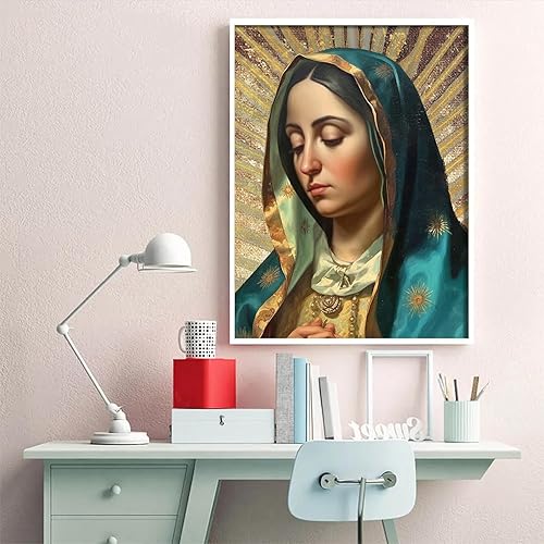 Miniatura 2 de Kits de arte de diamantes 5D DIY para adultos, kits de arte de diamantes de taladro completo, pintura de Nuestra Señora Guadalupe Body Portrait