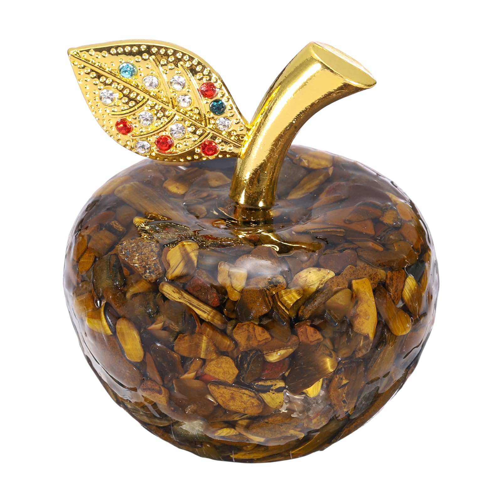 Figurine de pomme en cristal doré pour une décoration de table raffinée