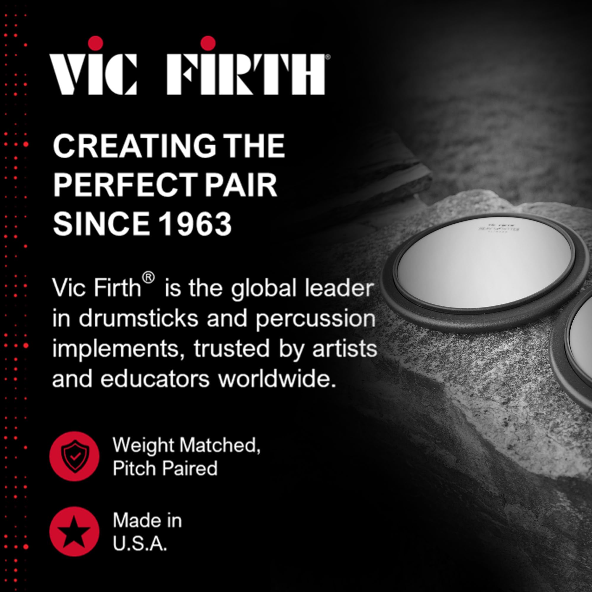VIC FIRTH - HHPSLR - Heavy Hitter Slimpad Übungspad - weiß