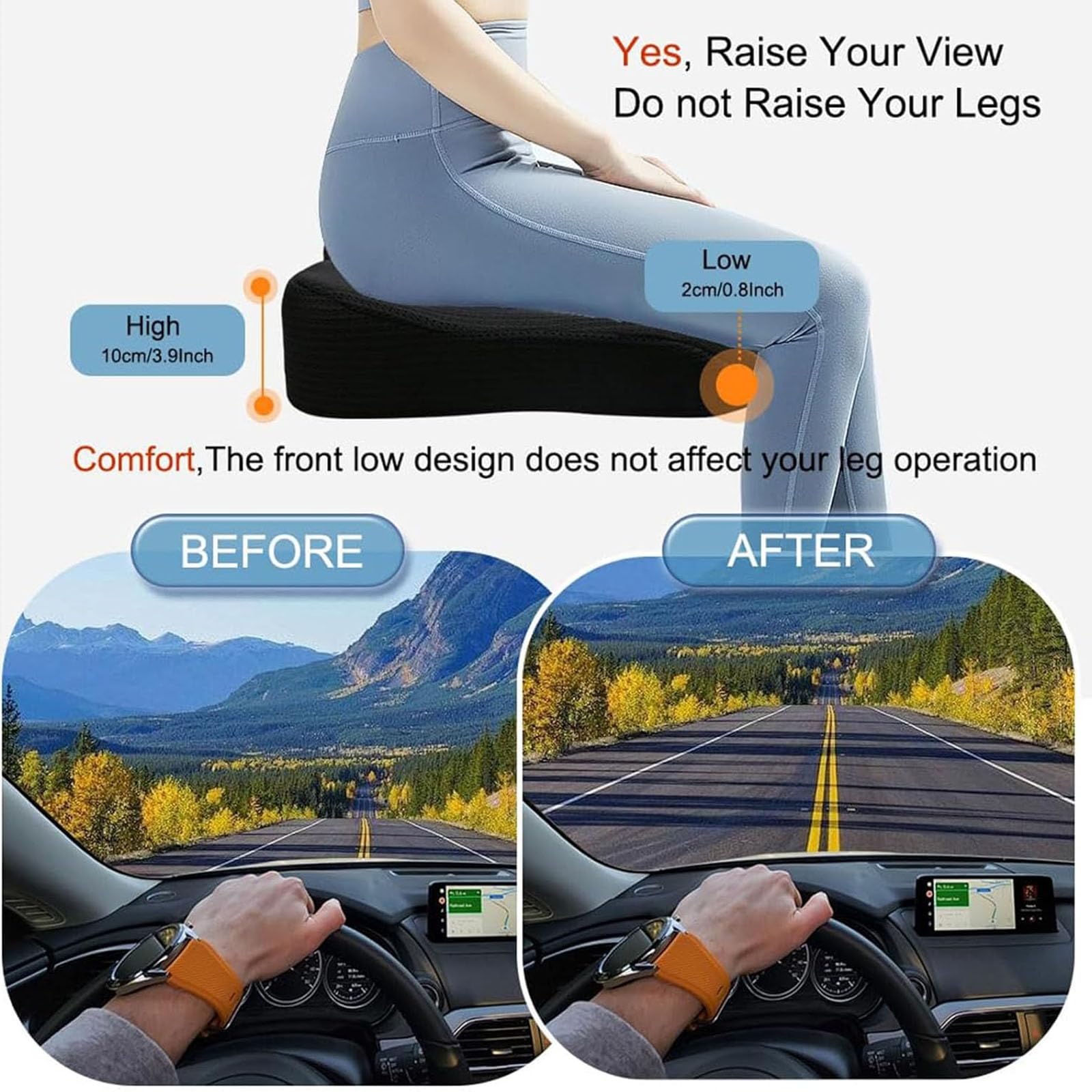 Rehausseur Voiture Adulte pour Mazda MX-5 ND 2015-2022, Portable Coussin Siège Voiture Coussin Conducteur Anti-Dérapant IntéRieur Accessoires,B Grey