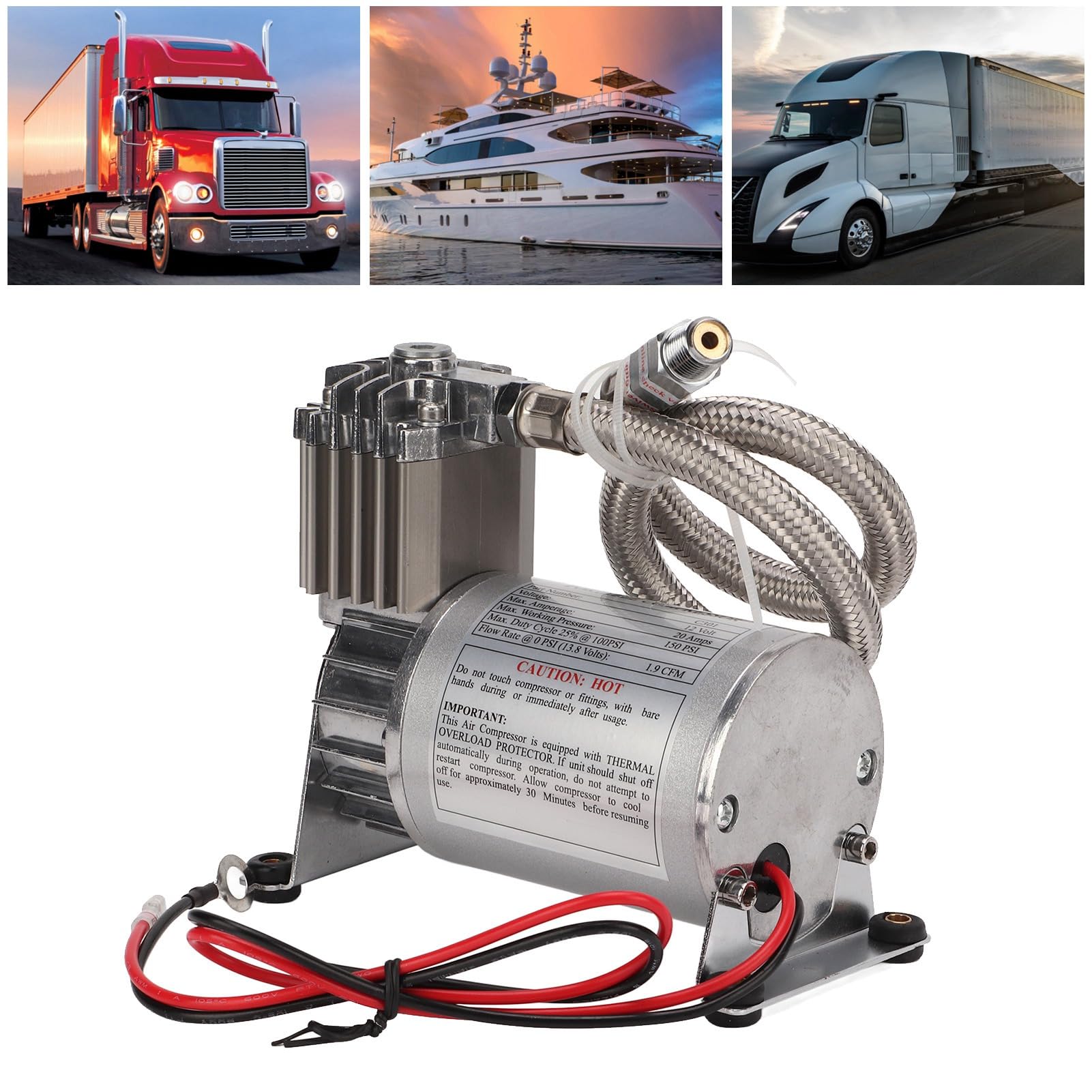 Compresor de Aire Resistente Portátil 12 V 150 PSI Metal para Vehículos Barcos
