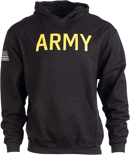 Ann Arbor T-shirt Co. ARMY PT Style Sudadera con capucha Sudadera con capucha de forro polar para entrenamiento militar de infantería de EE. UU