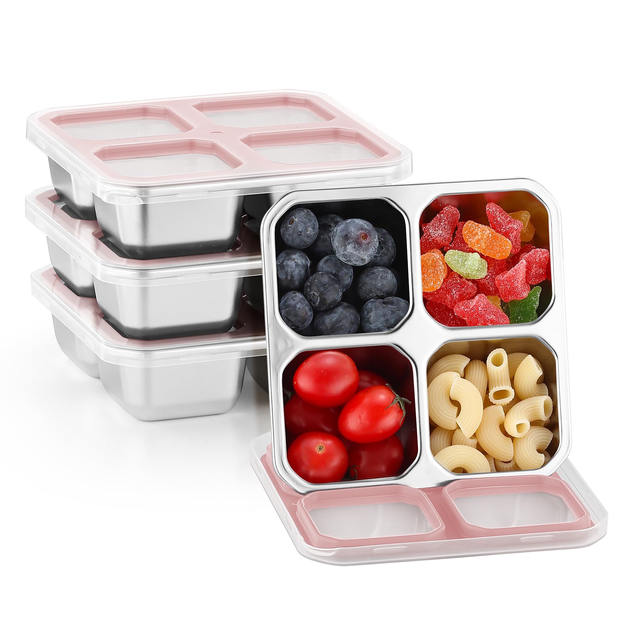 Amazon.com: BEFOY 4 Pack Stainless Steel Snack Containers with Amazon.com: BEFOY 4 Pack Stainless Steel Snack Containers with
