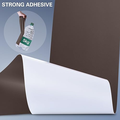 Miniatura 4 de Kit de parches de reparación de cuero autoadhesivo, 31.4 x 16 pulgadas, cinta de reparación de cuero de vinilo grande para muebles, asiento de