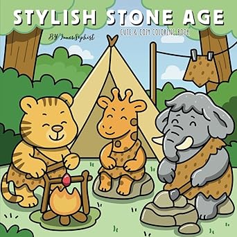 Stylish Stone Age Coloring Book cover