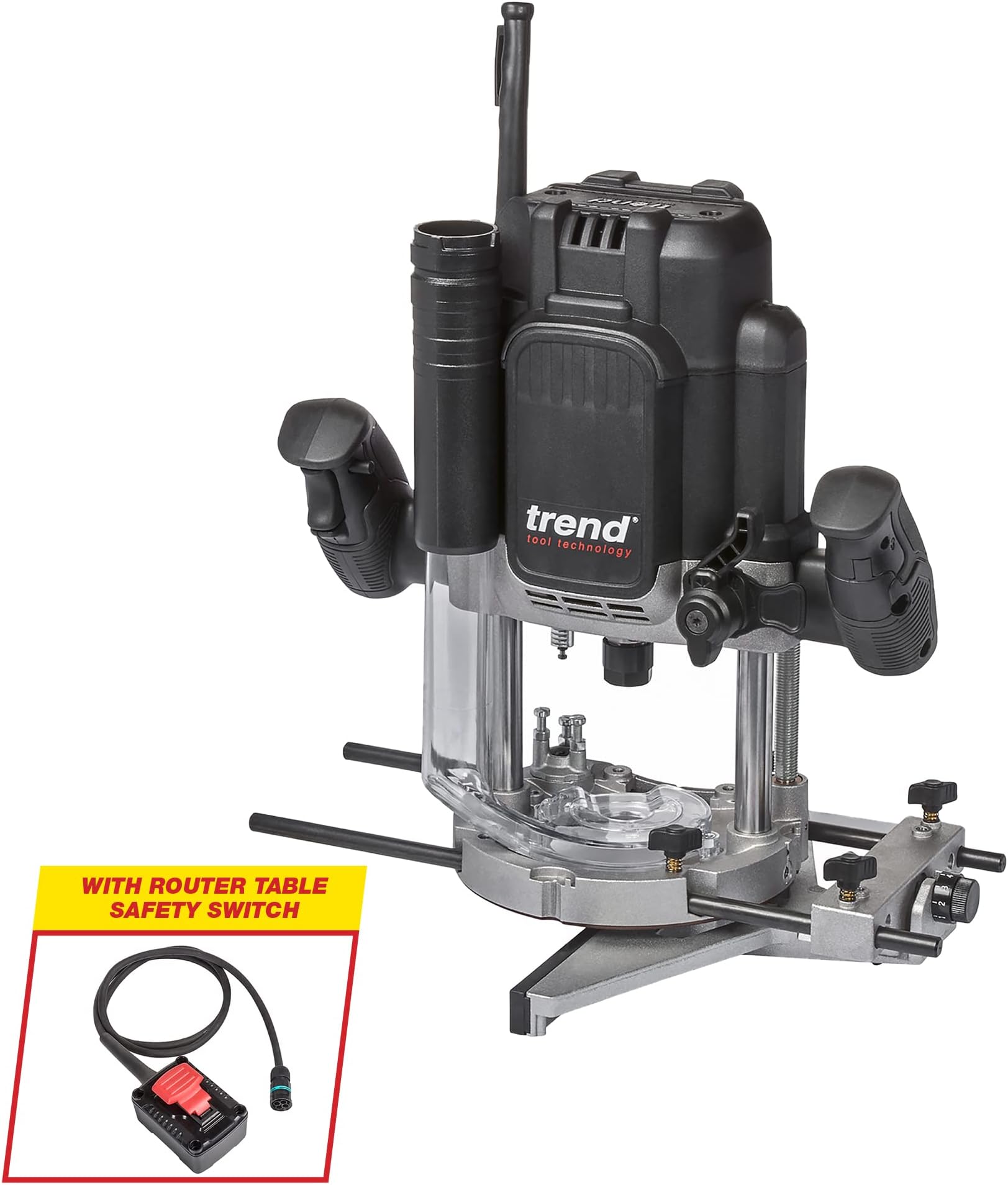 T14 1/2 Inch Variable Speed Workshop Router, Perfect for Hand-Held & Router Table Use, 2300W, 240V, Black, T14EK