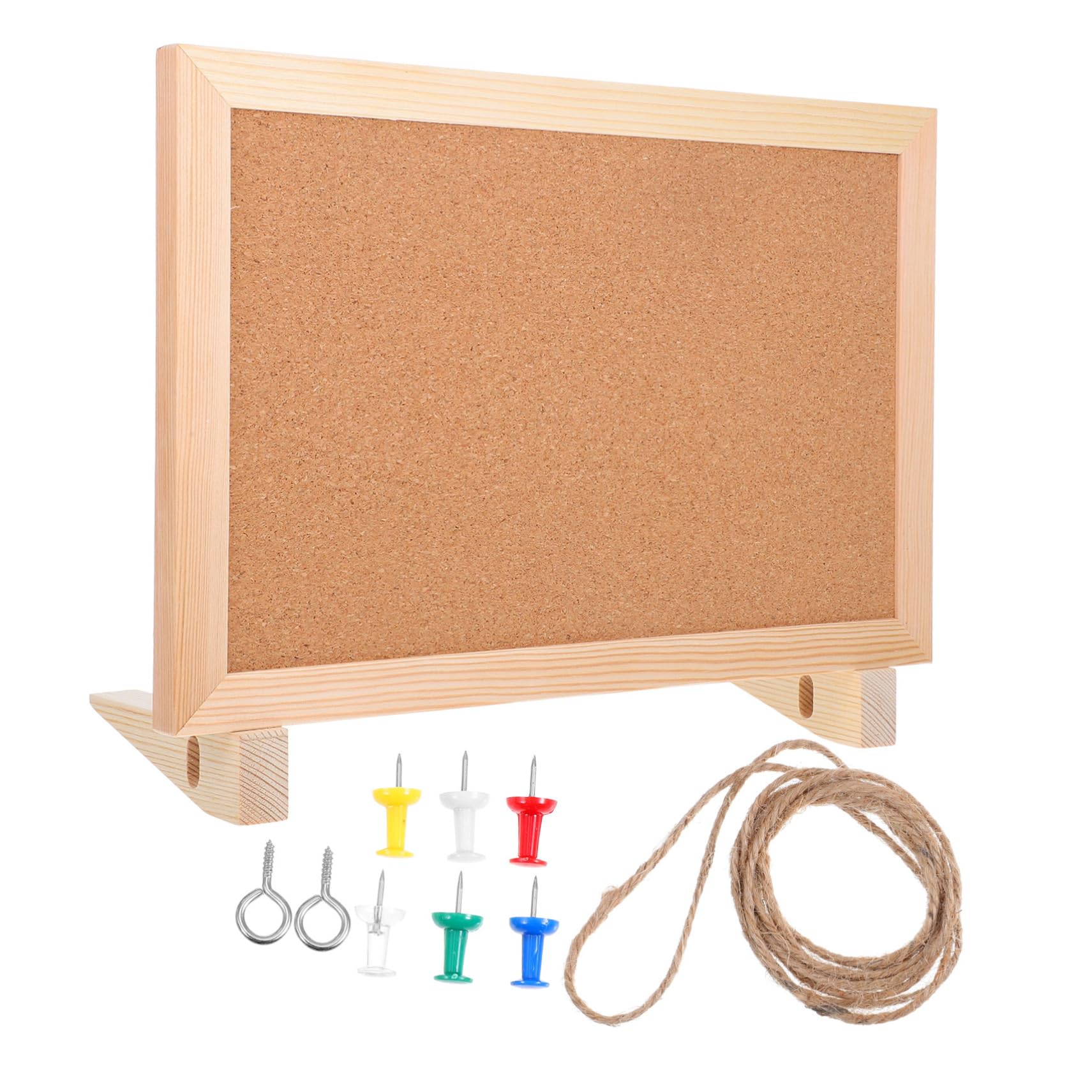 HOODANCOS Small Decorative Cork Board with Wooden Frame User- for Office Home School Easy to Install Photo Display