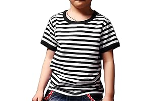 Kid's Black and White Striped Toddler T-Shirt - Halloween Costume Bank Robber Novelty T-Shirt