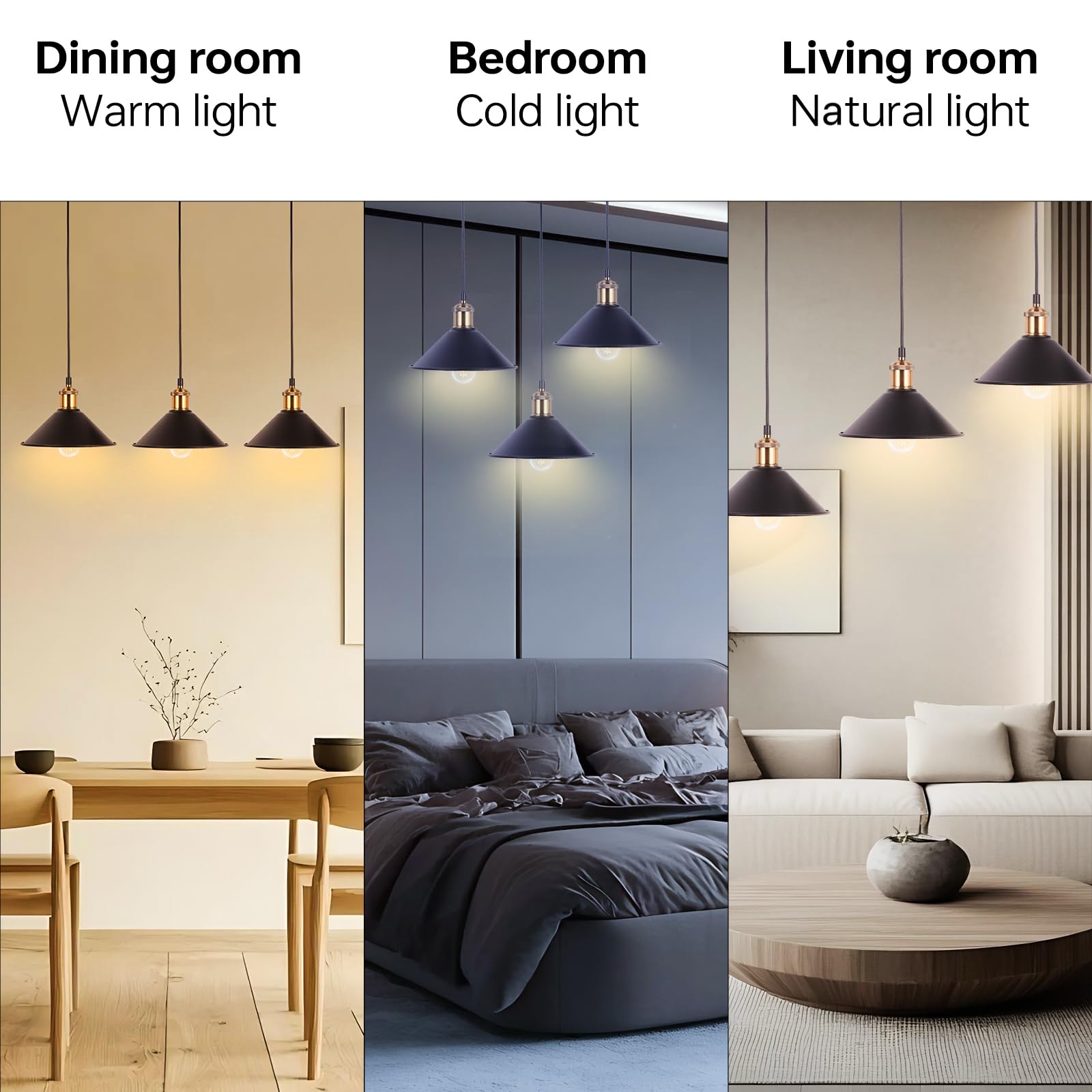 FIRVRE Lustre Suspension Vintage, Lustre Cuisine Industriel avec 3 Ampoules LED& Télécommande, Température de Couleur et Luminosité Réglables-Pour Cuisine Île Salle À Manger Café