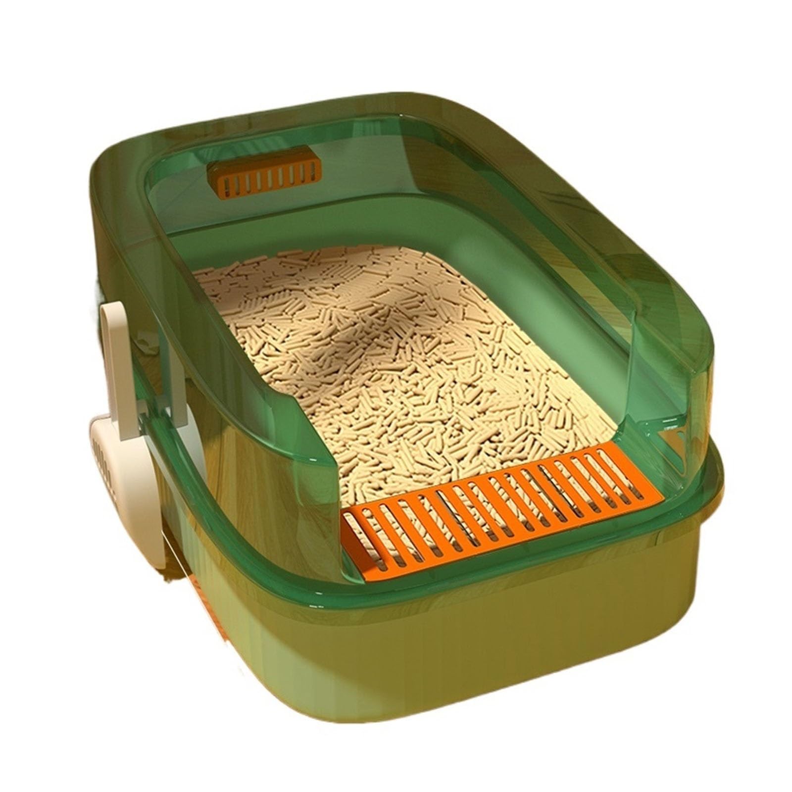 Lettiera per Gatti Lettiera for gatti con setaccio e paletta for gattini, lettiera aperta con bordi alti, lettiera da viaggio for piccoli animali domestici for gattini e gatti sottili Toilette per Gat
