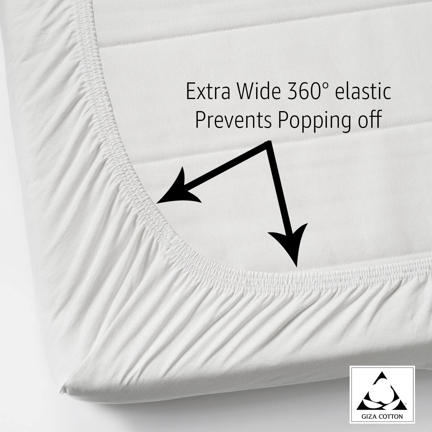 Split Top King Sheets Sets for Adjustable Bed - 34" Top Split King Sheets - Split King 400 Thread Count Giza Sheets Sets for Adjustable Bed - 100% Giza Cotton (Half Split Fitted) - White Solid