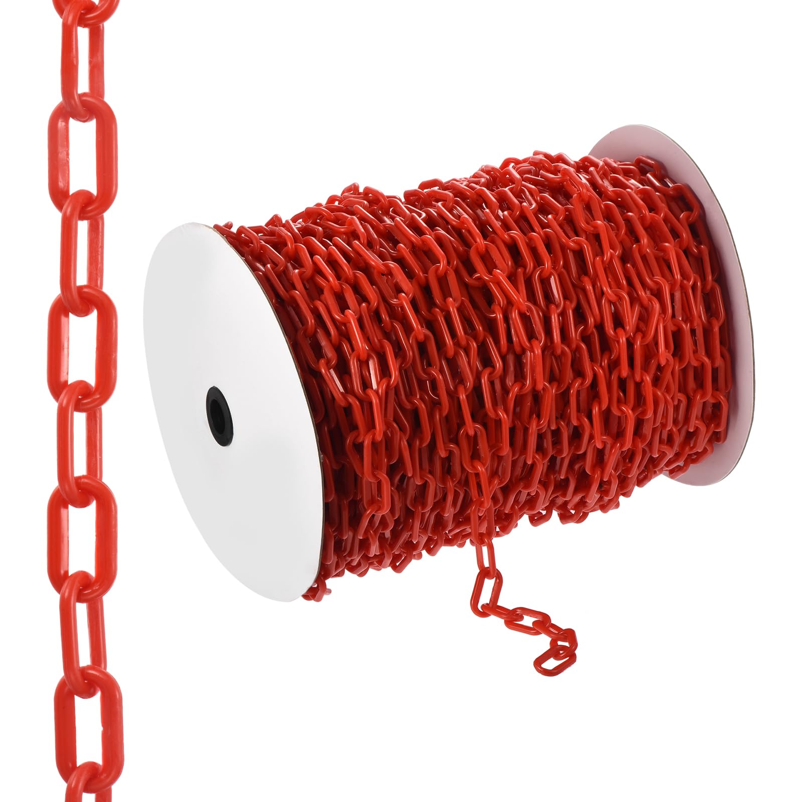 PATIKIL Chaîne barrière plastique 300 pieds Chaîne barrière sécurité Rouge