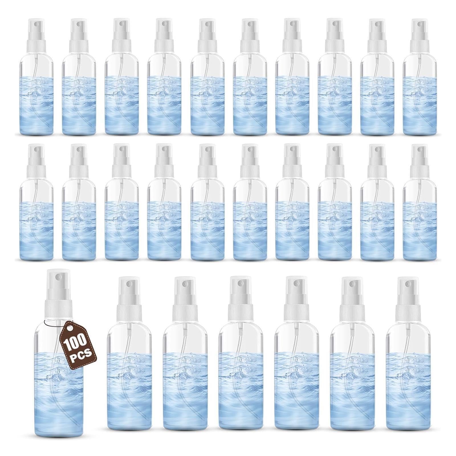 Confezione da 50/100 flaconi spray vuoti da 30 ml, trasparenti, in plastica PET, ricaricabili, per cosmetici da viaggio (100 pezzi - 60 ml)