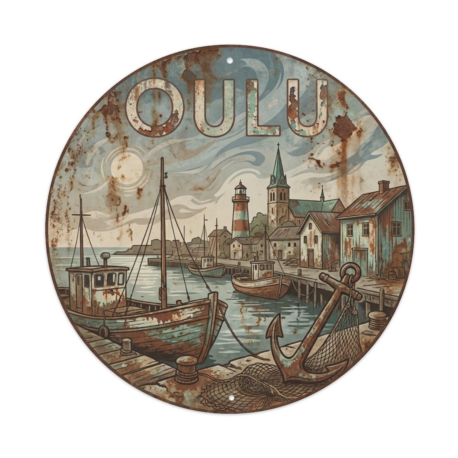 Galvaxio Style Vintage Travel Finland Oulu 1 Metal Tin Sign