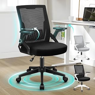 ALFORDSON Silla de Oficina, Asiento Gaming de Respaldo Alto en Malla, Reposabrazos Ergonomicos Ajustables y Abatibles, Oficina en Casa, Conrad, Negro