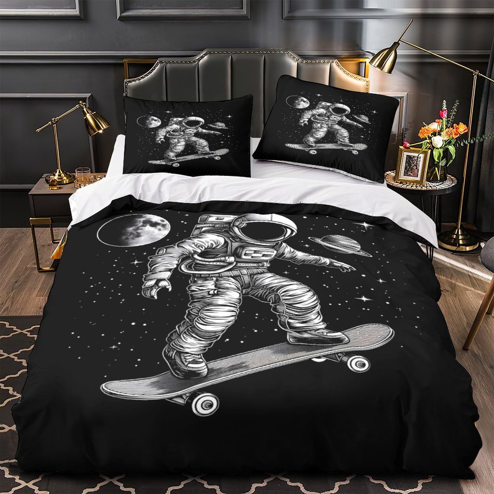 Parure de lit espace micro-fibre hypoallergénique avec fermeture éclair 220x240