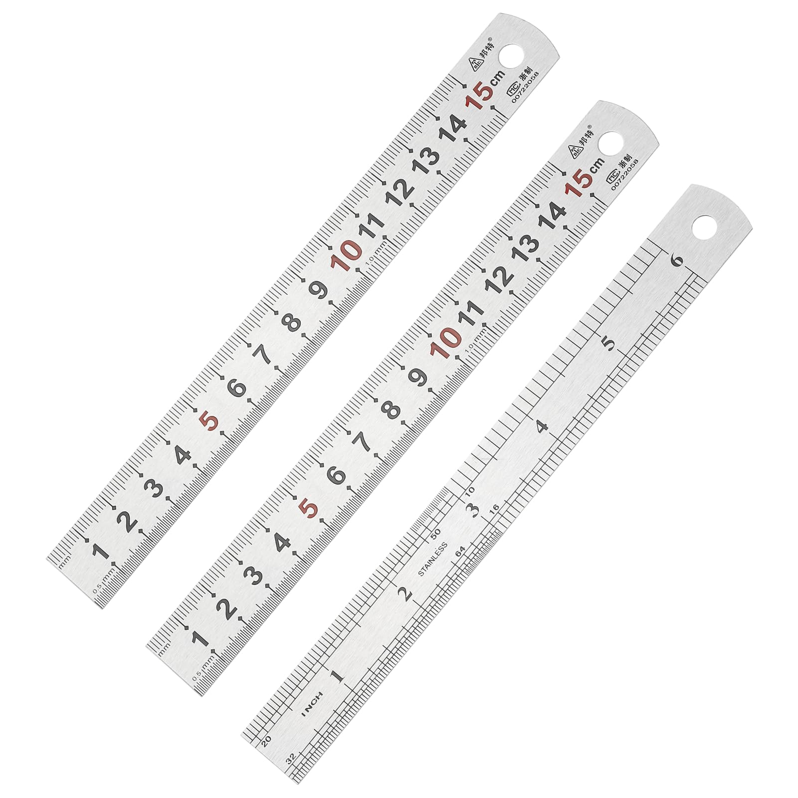 PATIKIL 15cm/6" Metal Straight Ruler