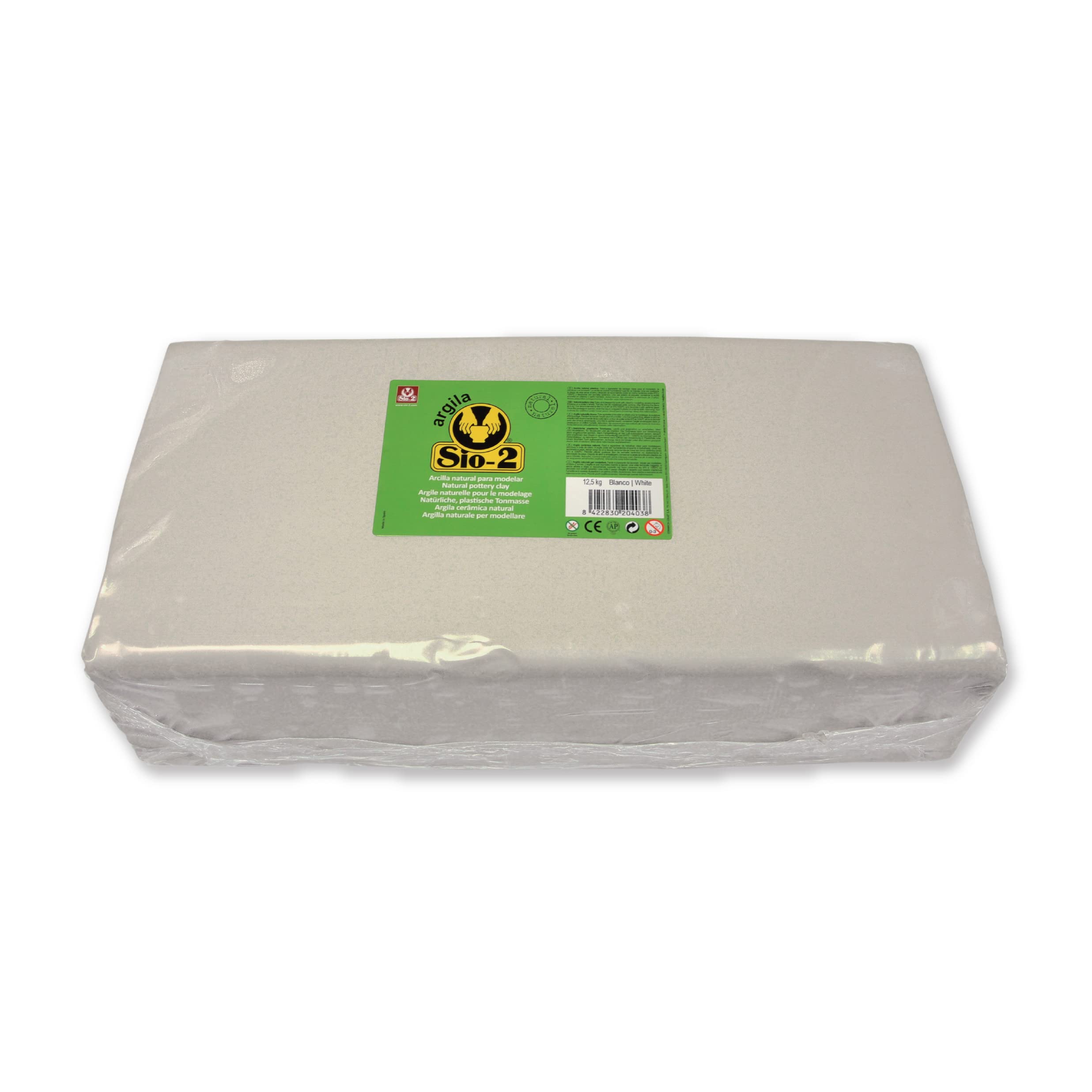 SIO-2 10kg Arcilla para Modelar Básica Chamotada - Arcilla Blanca - Pasta para modelar - Ceramica para modelar - Barro para modelar - Principiantes y Avanzados