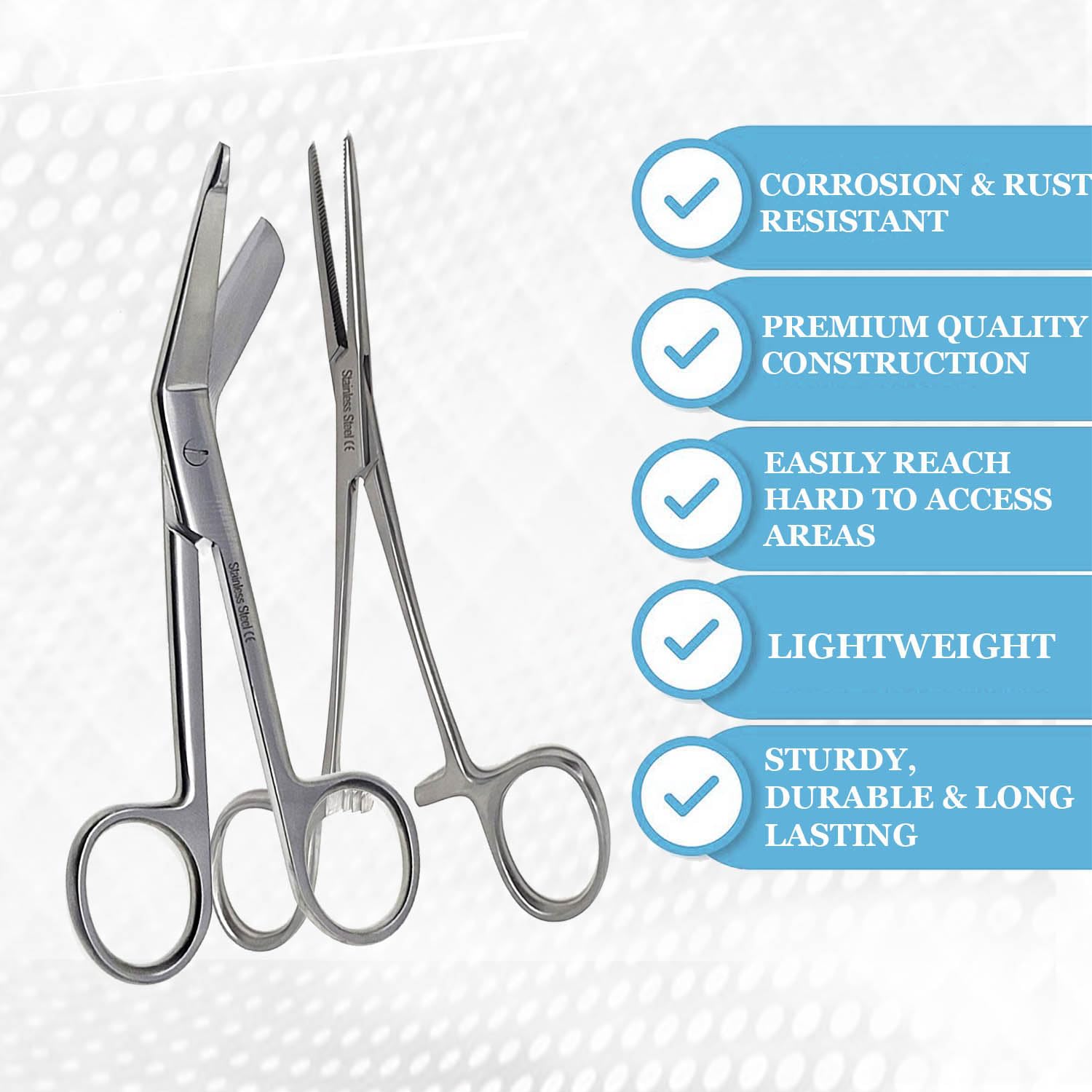 Medical Scissors & Hemostat Set - Stainless Steel -7