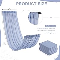 Vista 22 de Ivory Ceiling Drapes 6 Panels 5ftx10ft Wedding Arch Draping Fabric Chiffon Wedding Drapes Curtain Decorations with Rod Pocket