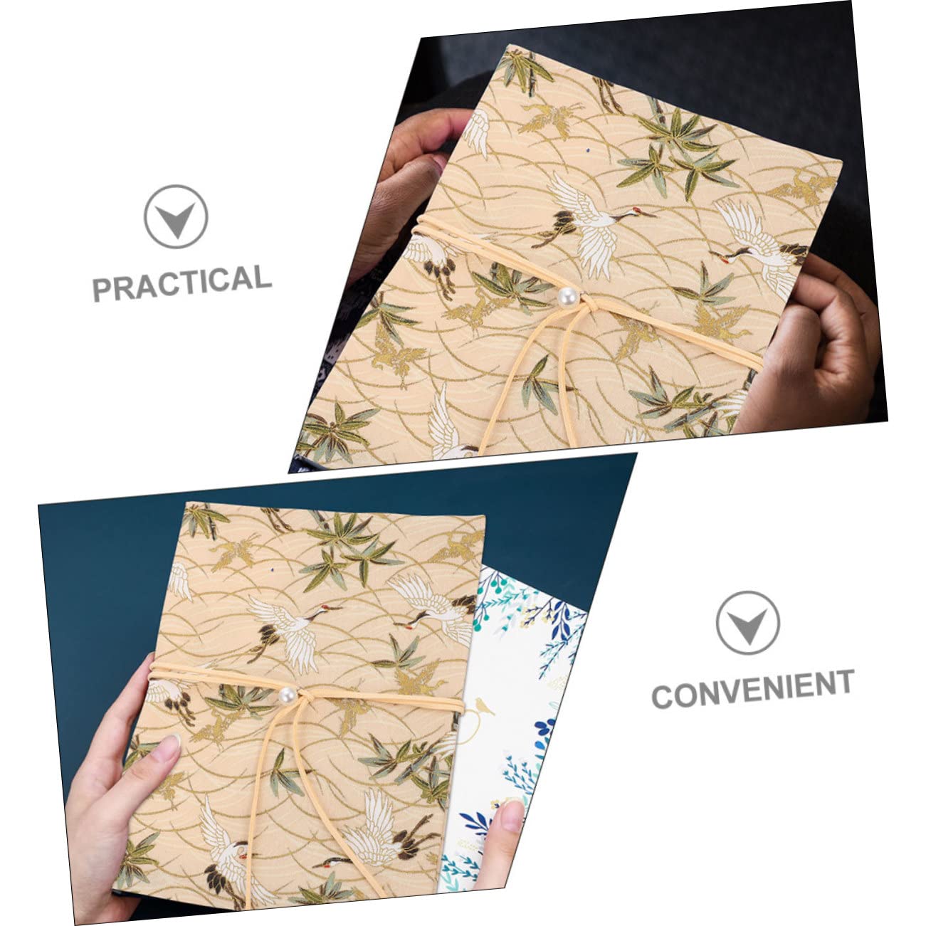 Ciieeo 5pièces Housse De Ornée Protège-cahier Fait Main Couverture Ajustable Pour Étudiants Motif Élégant Avec Les Dommages