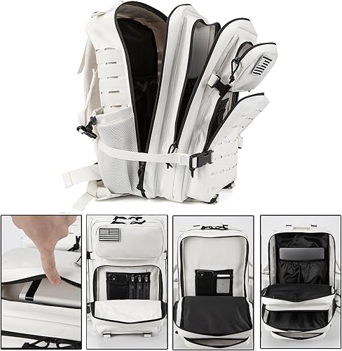 Miniatura 5 de QT&QY Mochilas tácticas militares para hombres, mochila Molle de 35 L, 45 L, bolsa grande de 3 días, mochila de senderismo con soporte para botella