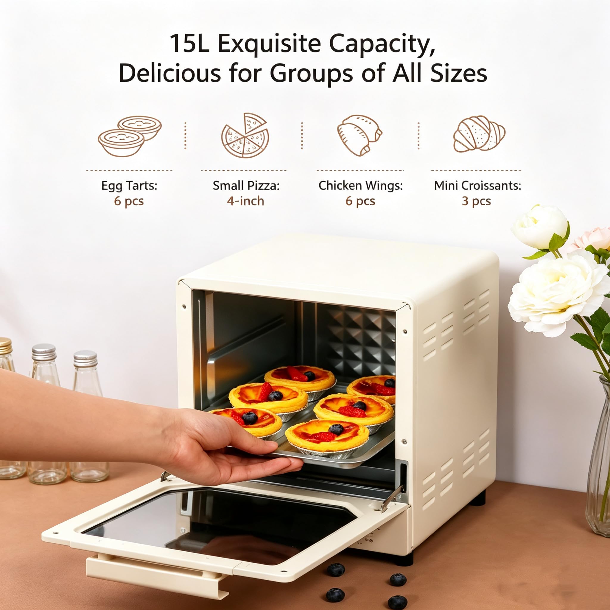 Forno Elettrico Da 750 W, Tostapane A Convezione Da Banco Da 15 Litri