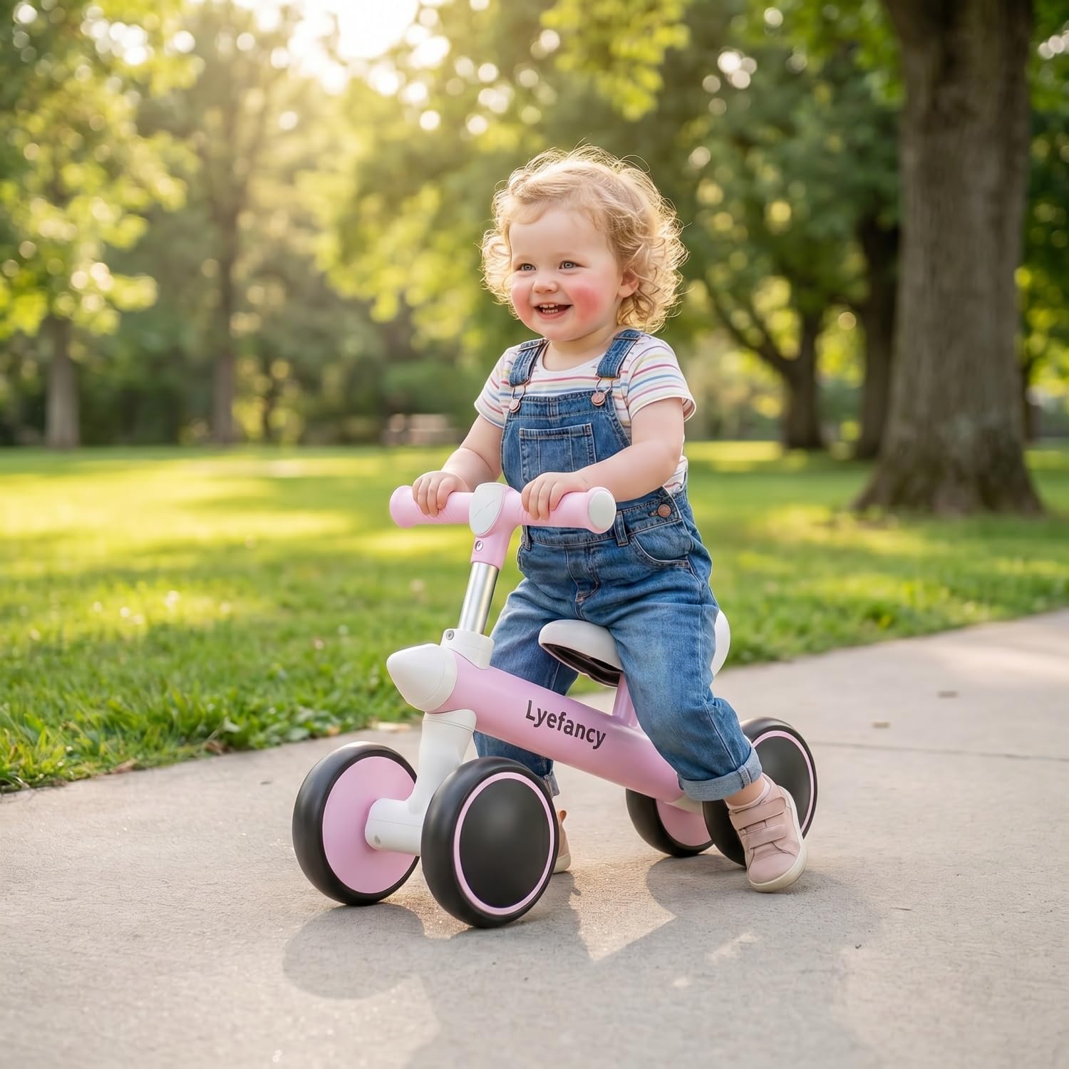 Vélo d'équilibre pour bébé de 1 à 2 ans, jouets à monter pour filles et garçons, vélo d'équilibre pour tout-petit à 4 roues, vélo pour bébé marcheur, cadeau d'anniversaire pour tout-petits