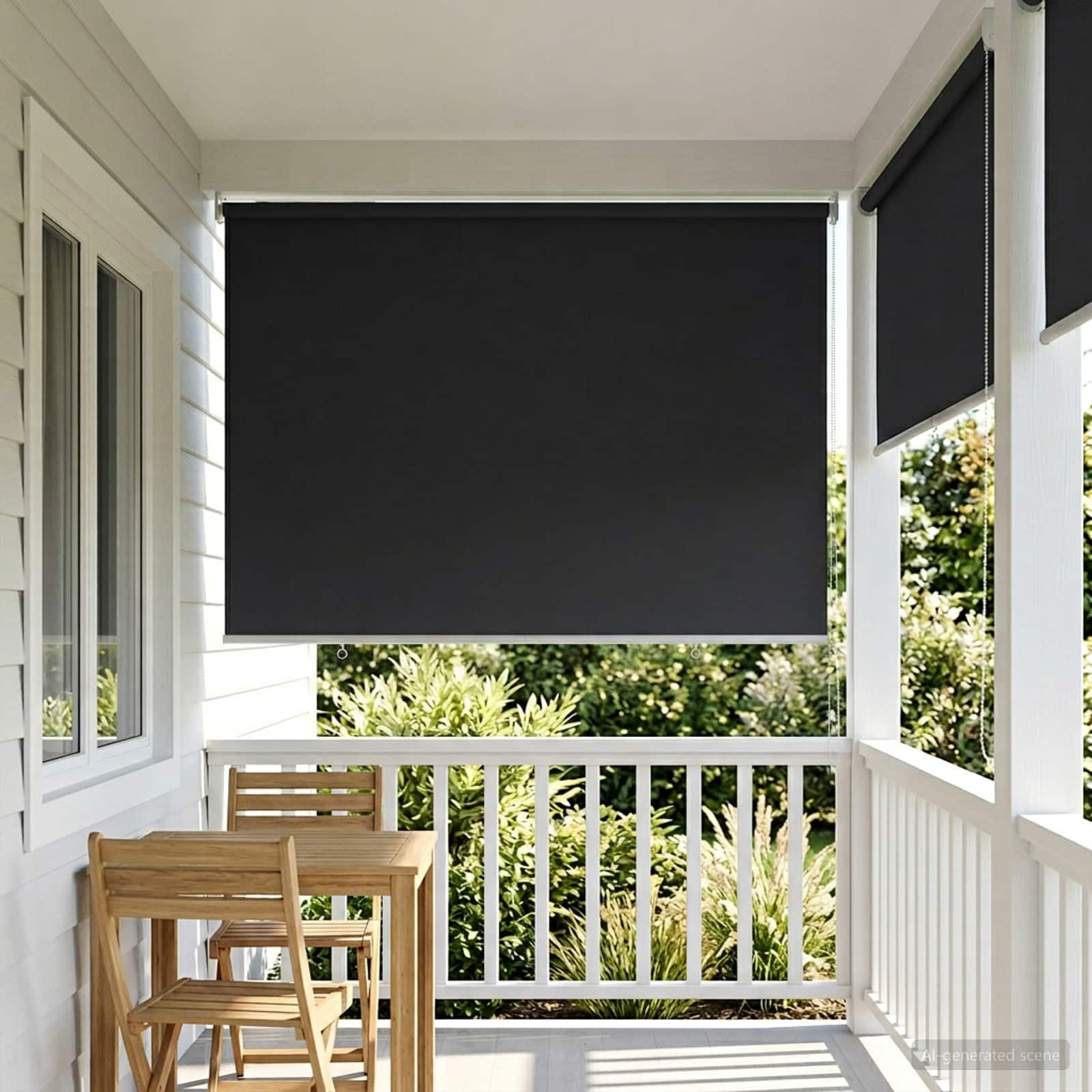 Tenda avvolgibile in poliestere antracite da parete soffitto | Controllo termico, filtro luce, protezione privacy, installazione flessibile