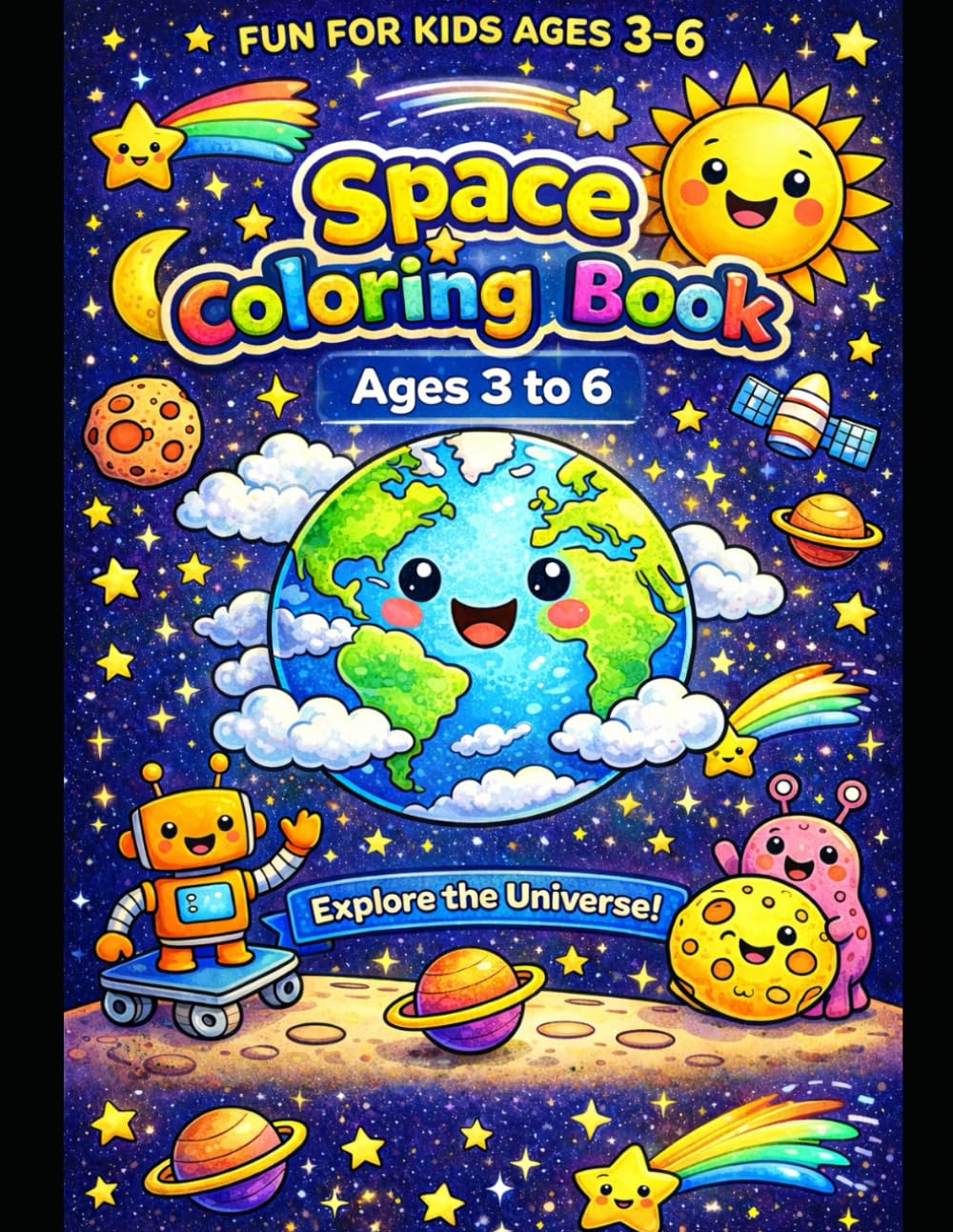 Space Coloring Book for Kids Ages 3-6: Educational and Fun Coloring Book for Preschoolers